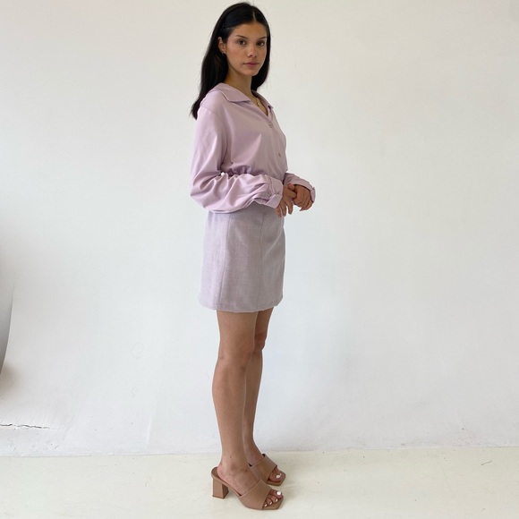 TERRA NOSTRA Lilac Midi Skirt -Size 6 - Picture 3 of 13